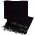 Designer Cotton Plain Women's Stole - Charcoal Black